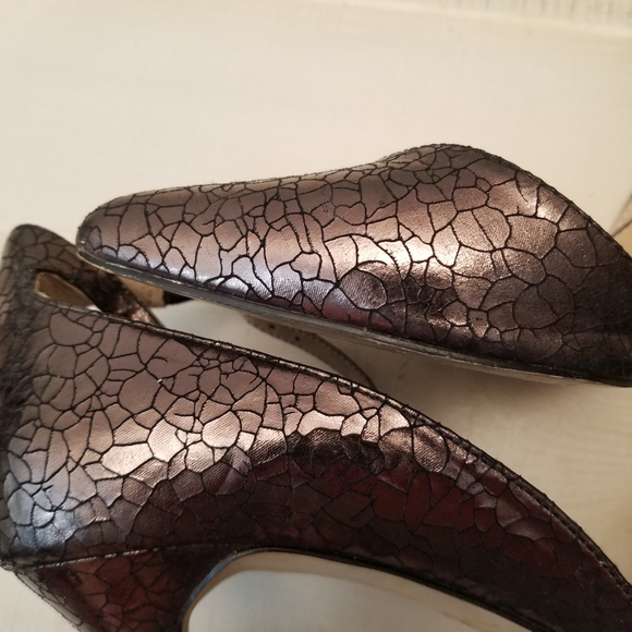 {10} Izabella Rue Nina Strap Heel Metallic Merlot Maroon Purple - Picture 10 of 12